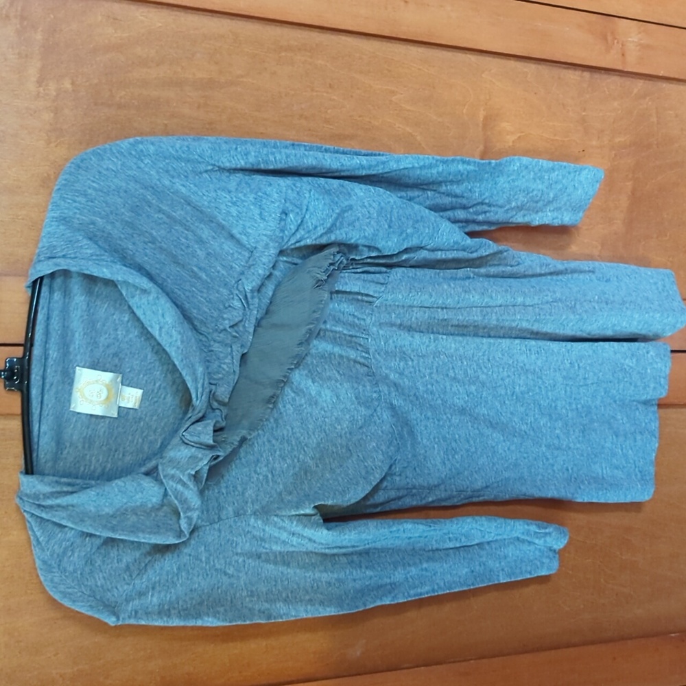 Ric Rac Anthropologie Gray Blouse Small